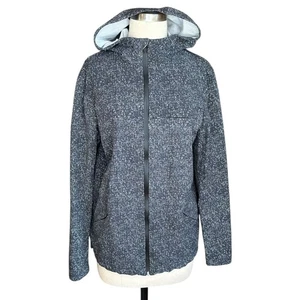 OUTDOOR VOICES schwarz weiß Space Dye Slipstream Kapuzenjacke mit durchgehendem Reißverschluss Größe M - Bild 1 von 6