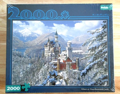 WINTER AT NEUSCHWANSTEIN CASTLE - 2000 Peças Quebra-cabeça Jogos de Búfalo - Neve - Imagem 1 de 4