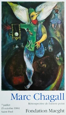 Cartel de exposición francesa 1984, Fundación Maeght «Marc Chagall» Foto 1 de 3