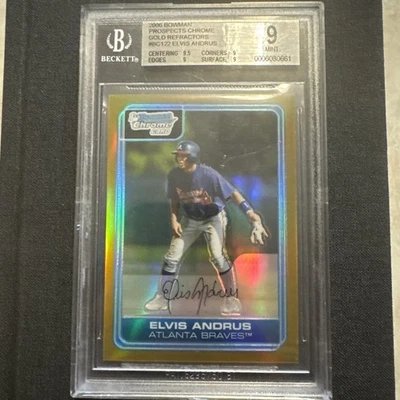 2006 ELVIS ANDRUS BOWMAN CHROME PROSPECT GOLD REF BGS 9 Mint 39/50 # BC-122 - Image 1 of 4