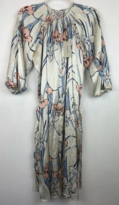 Tucker платье женщин M шелк колена кнопка цветочный женский подпоясанный Flowy кокетка новый - Изображение 1 из 4