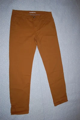 PANTALONES DE VESTIR INFORMALES DELGADOS Para Hombre Marrón Camel CARBONO Bolsillos Traseros A Medida TALLA 30x30 Foto 1 de 3