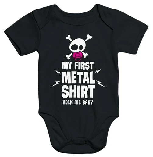 MOONWORKS Kurzarm Baby Body My First Metal Shirt Hardrock Heavy Metal Bio-Baumwolle