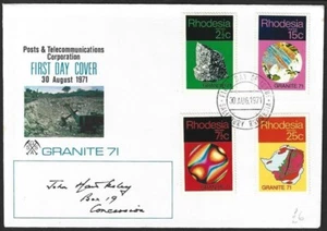 Rhodesia #310-13 1971 Minerals GRANNITE '71 set of 4 on FDC First Day cover - Picture 1 of 1