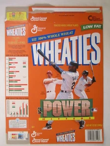 Empty WHEATIES Box 1998 12oz POWER HITTERS Mcgwire Griffey Martinez [Z202g4] - Picture 1 of 2