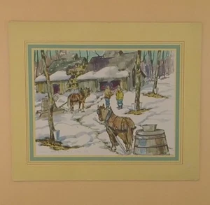 Vintage Christmas Card, Collecting The Sap By James M. Donnell - Used - Imagen 1 de 4