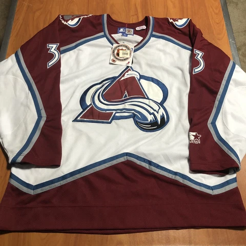 (READ) Starter Patrick Roy Colorado Avalanche NHL Hockey Jersey Vintage White XL Cover