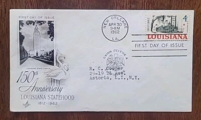 US FDC # 1197 Louisiana Statehood 1962. - Image 1 of 4