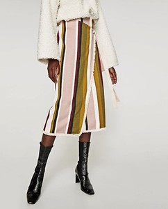 striped wrap skirt zara