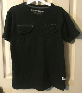 Boys Sean John Size M 10/12 Black Short Sleeve V-Neck Shirt Top SL - Picture 1 of 4