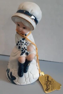 Vintage Jasco Royal Majestic Bell White Blue Collectable Figurine Bell - Picture 1 of 9