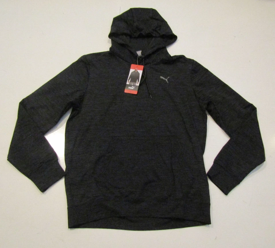 PUMA Heather Black Pullover Hoodie Mens Size Large L