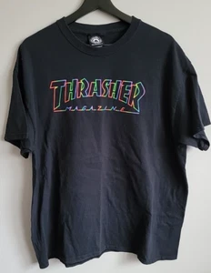 Thrasher Magazine Size XL Black Short Sleeve With Neon Color Logo and Spell-Out - Picture 1 of 10