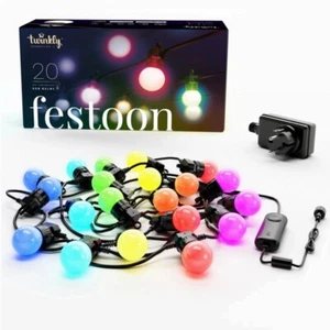 NUEVO: Kit de inicio Twinkly Festoon IP44 cadena de luces sensor Bluetooth 20x LED RGB - Imagen 1 de 1