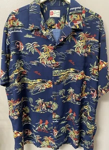 VTG Men’s HILO HATTIE Cool Print Hawaiian Buttoned Short Sleeve Shirt EUC - Picture 1 of 14