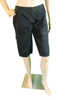 MICHAEL KORS STRAIGHT-LEG COTTON SHORTS BLACK SIZE 0 NEW - Image 1 of 2