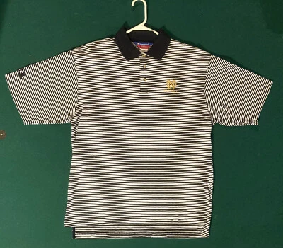 Notre Dame Champion Mens Short Sleeve Black and White Polo Shirt Size Large - Изображение 1 из 3