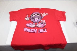 Red T-Shirt Raisin Character Screen Print Short Sleeve Youth Size XL Vintage - Picture 1 of 8