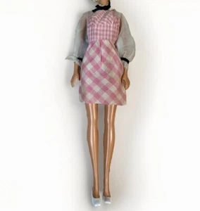 Vintage Barbie Doll MOD Quick Curl 4220 Original Pink Dress & Shoes ONLY *READ* - Picture 1 of 8