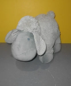 16" Graham Dunn Grey Plush Chubby Lamb Neutral Stuffed Animal Baby w/ Knot Eyes - Picture 1 of 3