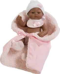 Berbesa - Bebé mini recién nacido negro babero rosa, toquilla 27 cm (2503NR) - Imagen 1 de 2