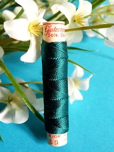 538b / Beautiful Coil Pure Wire Silk Drawstring Gutermann Green Blue N° 61 - Picture 1 of 1