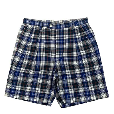 Pantalones Cortos Para Hombre Vintage Azul Náutica Multicolor Informales Golf A Cuadros Talla 34 Foto 1 de 4