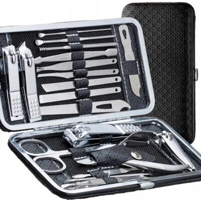 Nagelset 19 Stk Nagelpflege Set Nagelschere Nagelfeile Maniküre Pediküre Etui. - Bild 1 von 4
