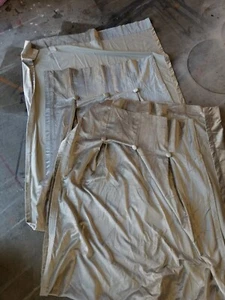 Peri Taupe Velour w/ Tuft and Buttons Drape Panels 40 X 81 - 2 Panels - Picture 1 of 5