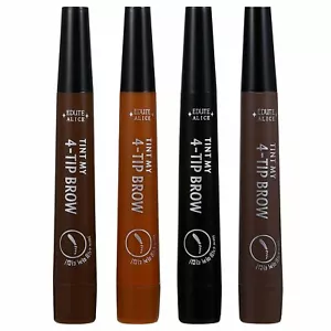 3D Microblading Tattoo Eyebrow Ink Pen Long Lasting Eye Brow Fork Pencil 4 Color - Picture 1 of 17
