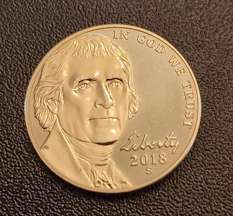2018 S Reverse Proof Jefferson Nickel - From a  Reverse Proof Set - Free S&H Cover