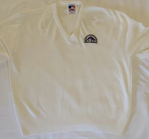 Colorado Rockies MLB Vintage 90's Nutmeg V-Neck Sweater Men's XL Cover