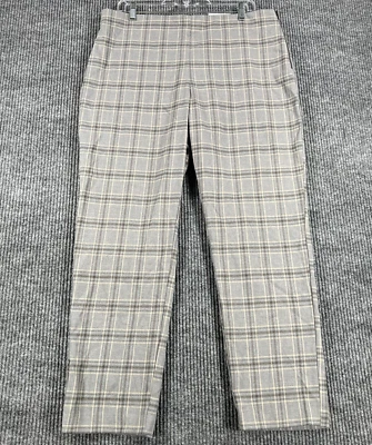 Nine West Pants Womens Size 16 Side Zip Skinny High Rise Gray Plaid Casual New - Image 1 of 4