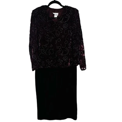 Vestido Cárdigan Midi Miss Dorby Vintage Terciopelo Burnout Terciopelo Talla XL Pequeño Rojo Foto 1 de 4