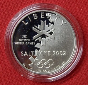 2002 $1 Silver Proof Olympic Winter Games Commemorative ~ Free USA Shipping - Picture 1 of 8