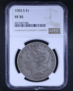 1903-S Morgan Silver Dollar - $1 NGC VF35 - Original Surfaces! - Picture 1 of 4