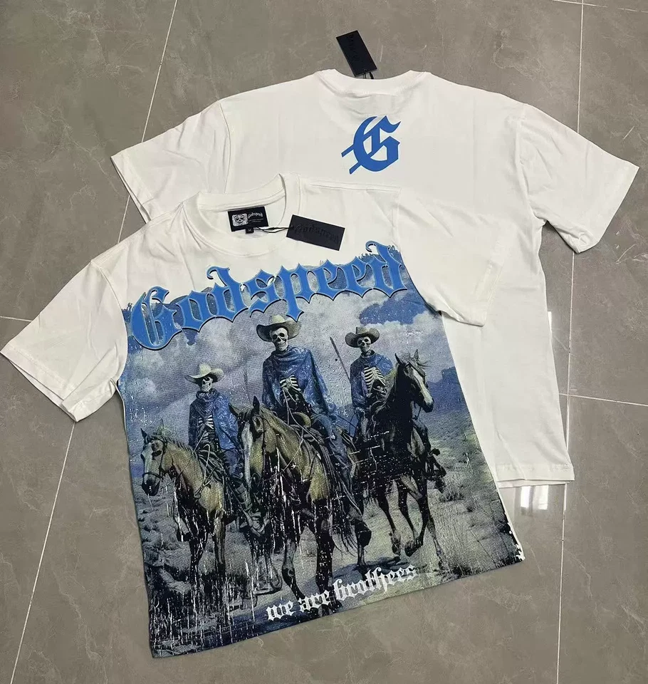 Godspeed short-sleeved heavy high street pure cotton printed round neck T-shirt8 - Image 1 of 4