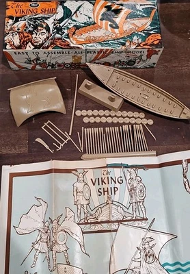 Kit de barco vikingo 2501 1953 Ideal Models con caja e instrucciones Foto 1 de 4