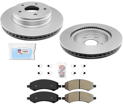 Front Coated Disc Brake Rotors Pads Hardware Fits 2006 2016 2017 2018 Ram 1500 - Image 1 of 4