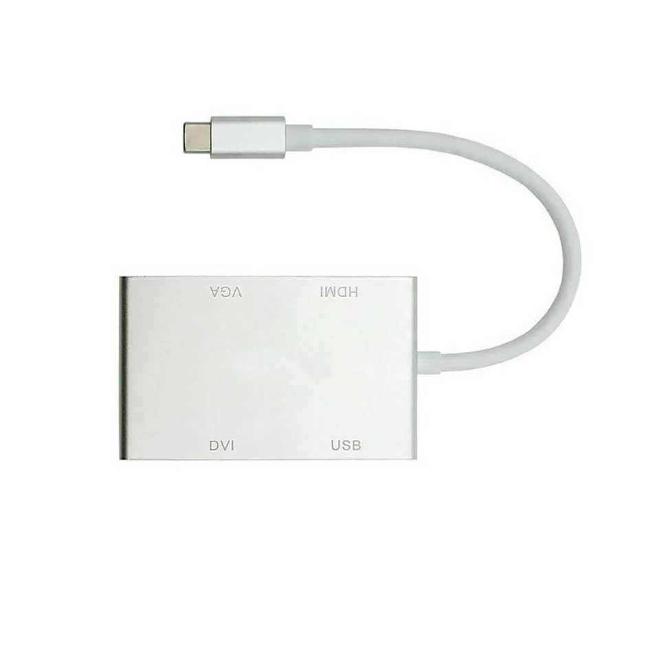 Plug&Play USB-C Type C to HDMI DVI 4K VGA Multiport Adapter Convert with USB 3.0 - Image 1 of 4