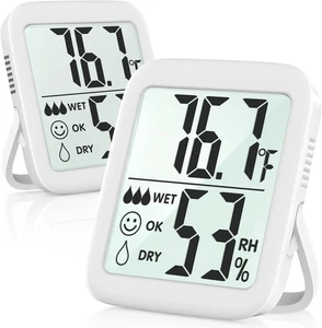 2 Pack Room Thermometer for Home, Hygrometer Indoor Humidity Meter Gauge, Digita - Picture 1 of 12
