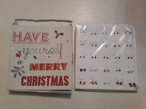 Avon Christmas Earrings Set 25 Pairs - Damaged Packaging - Picture 1 of 11