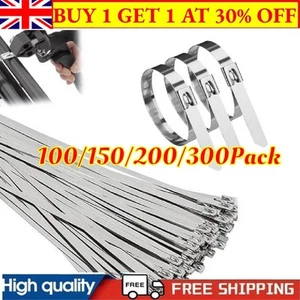 Peachloft Zip Ties,Multi-purpose Locking Cable Metal Zip Ties,Stainless Steel - Picture 1 of 10