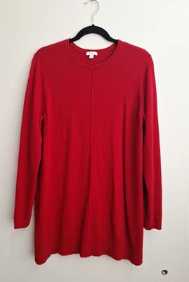 Túnica tejida roja cachemir J Jill manga larga talla L en muy buen estado Foto 1 de 4