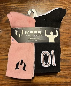MLS Inter Miami CF Soccer Lionel Messi Collection Cushioned Crew Socks - 6 Pairs - Picture 1 of 4