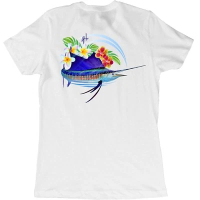 Guy Harvey Ladies Color Crush S/S Fishing Fish Boat T-shirt..Pick Size..White - Image 1 of 4