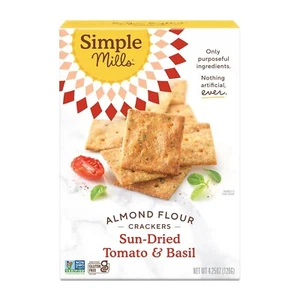 Simple Mills Crackers per farina di mandorle, pomodoro essiccato e basilico, 4,25 once (confezione da 1) - Foto 1 di 6