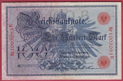 R* GERMANY 100 MARK 1908 RED SEAL P-33a VF DETAILS #M131 - Image 1 of 2