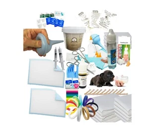 Large Litter Whelping Kit Puppy Milk FREE Docs 10 x cord & Towel Whelping Collar - Picture 1 of 13