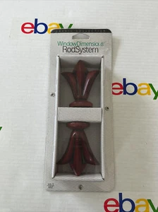 Window Dimensions Classic Collections Rod System Golden Wooden Lily Finials 657 - Picture 1 of 3